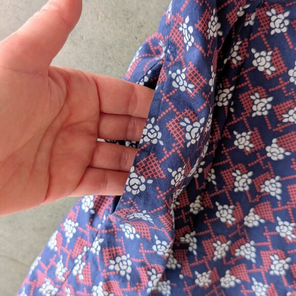 Brooks Brothers Blue Red White Floral Cotton Shirt Dress with Pockets size 8 - Picture 6 of 9